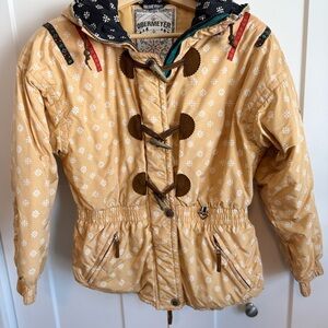 Perfect Condition Vintage Obermeyer Yellow Ski Jacket with Hood and Accents